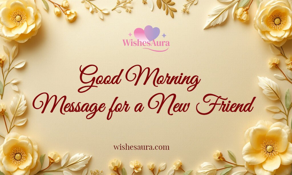 Good Morning Message for a New Friend