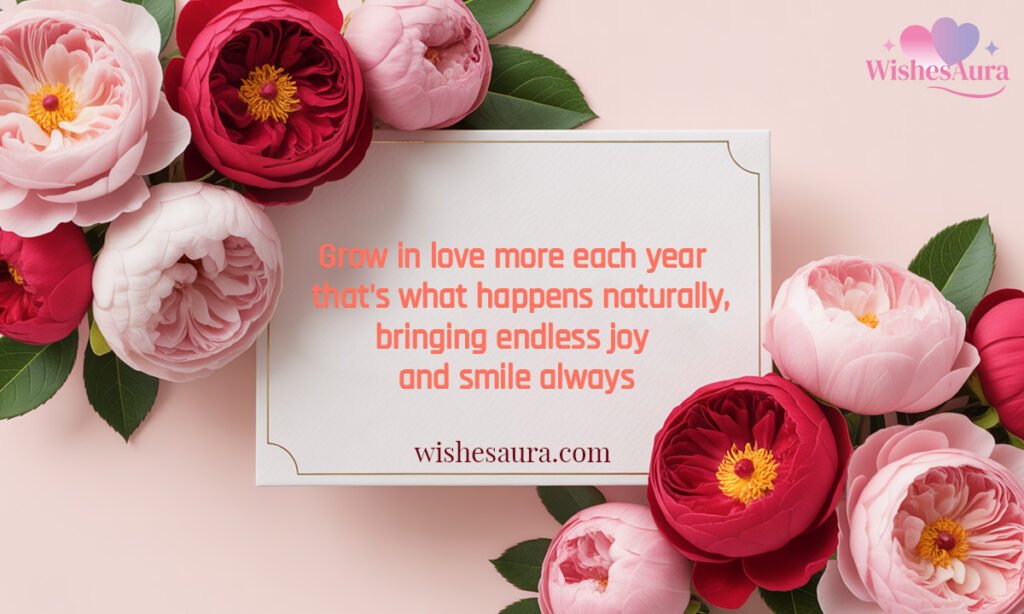 Grow in love more each year that's what happens naturally, bringing endless joy and smile always