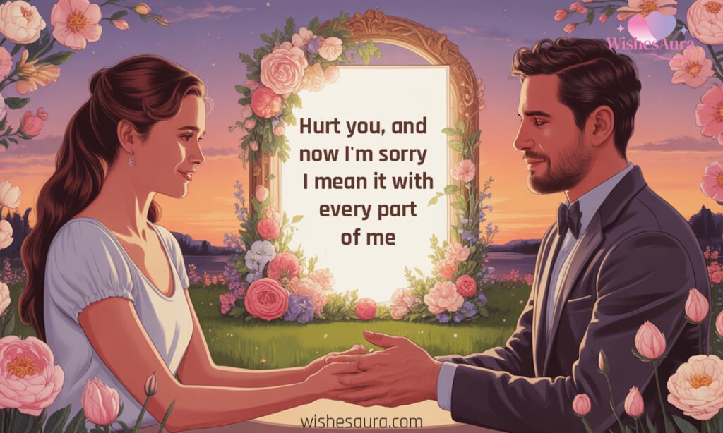 Hurt you, and now I'm sorry I mean it with every part of me