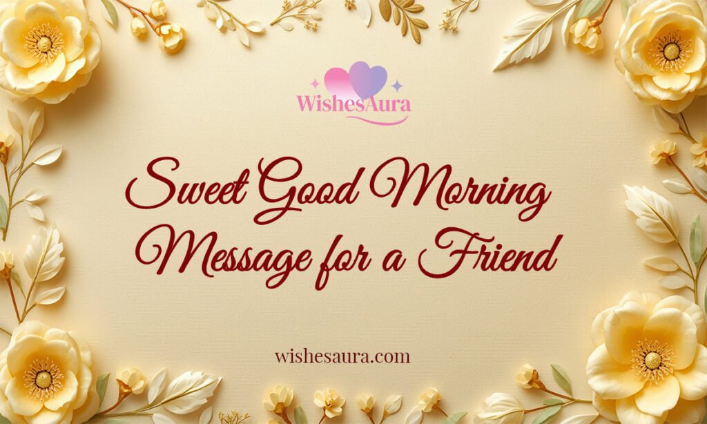 Sweet Good Morning Message for a Friend